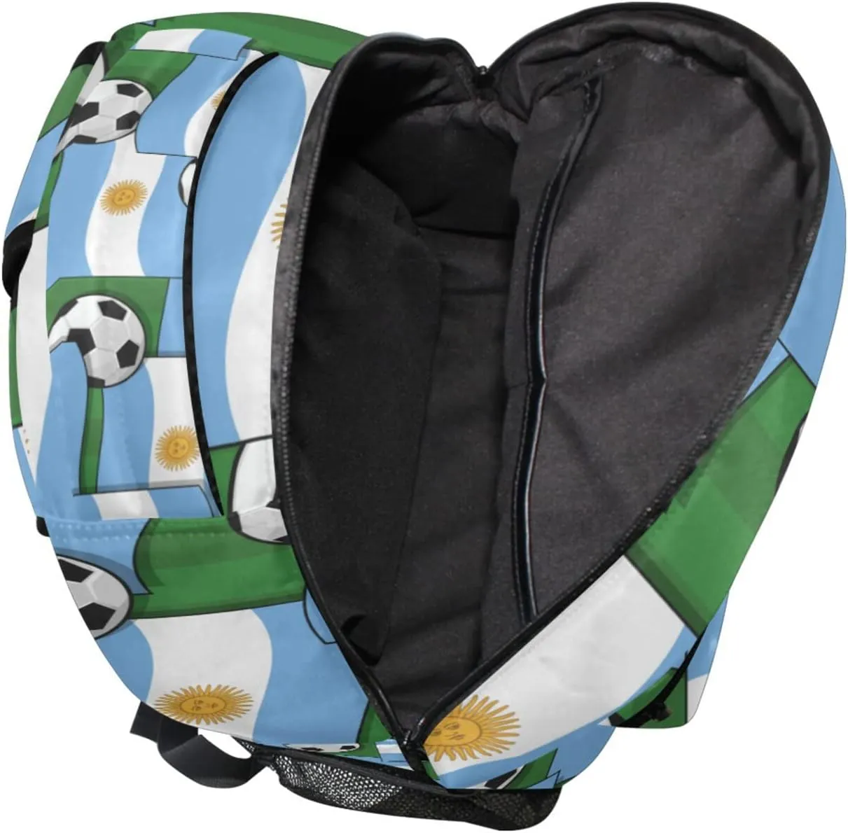 Argentina Flags and Soccer Balls Boys Girls Kids School Backpacks Bookbag, Elementary School Bag Travel Backpack Daypack