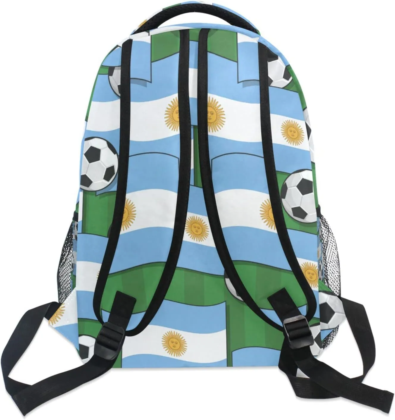 Argentina Flags and Soccer Balls Boys Girls Kids School Backpacks Bookbag, Elementary School Bag Travel Backpack Daypack