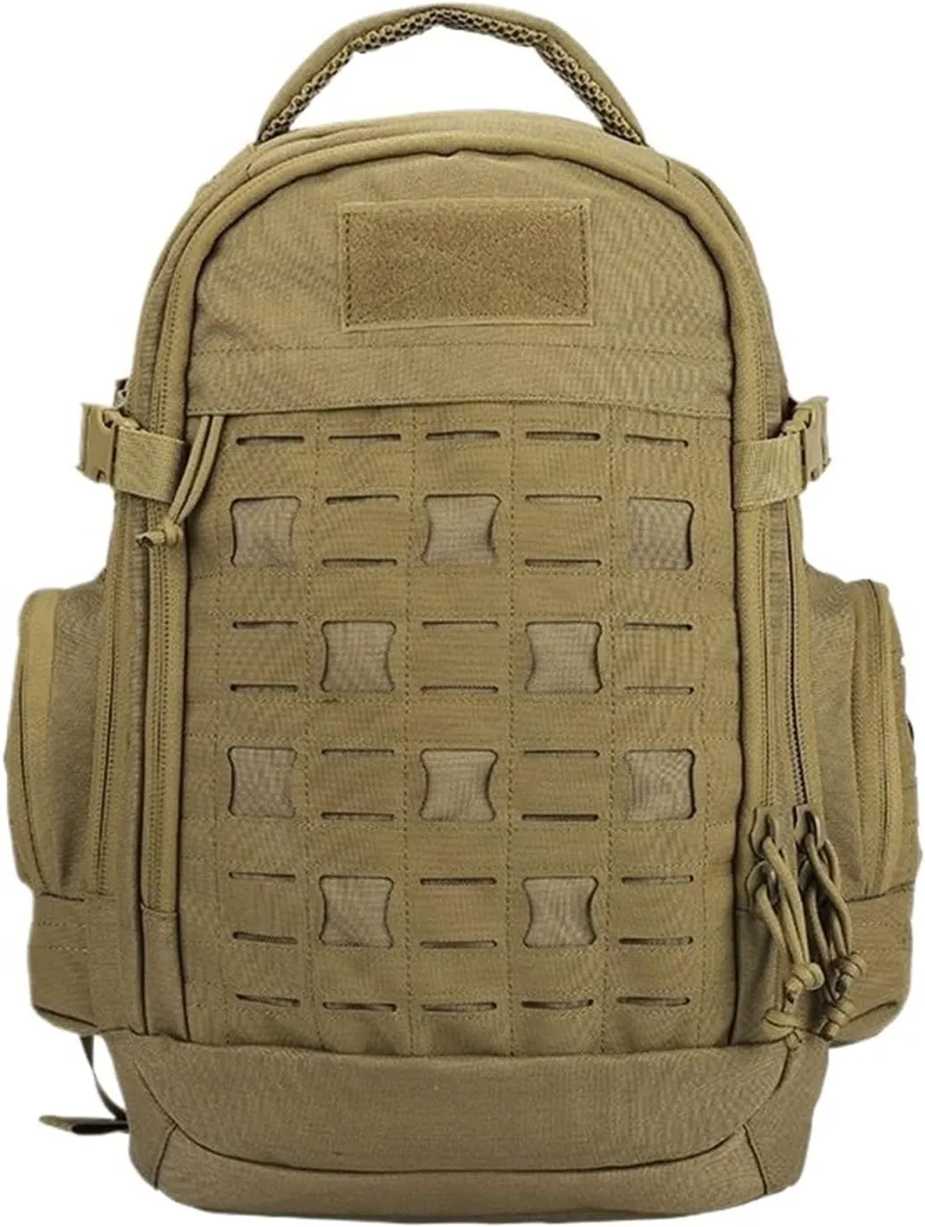 Assault Backpack 600D Sports Outdoor Bag High Capacity Tourism Hiking Mountain Camping Bags(TAN)