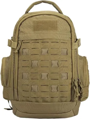 Assault Backpack 600D Sports Outdoor Bag High Capacity Tourism Hiking Mountain Camping Bags(TAN)
