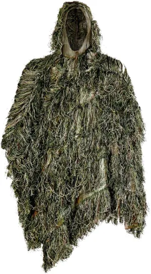 AUSCAMOTEK Ghillie Suit Poncho for Hunting Bird Watch Gilly Camouflage Cloak Green and Desert