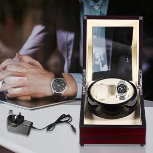 Automatic Watch Winder, with LED Light 5 Rotation Modes Quiet Motor Watches Storage Boxes 9 Styles (E)