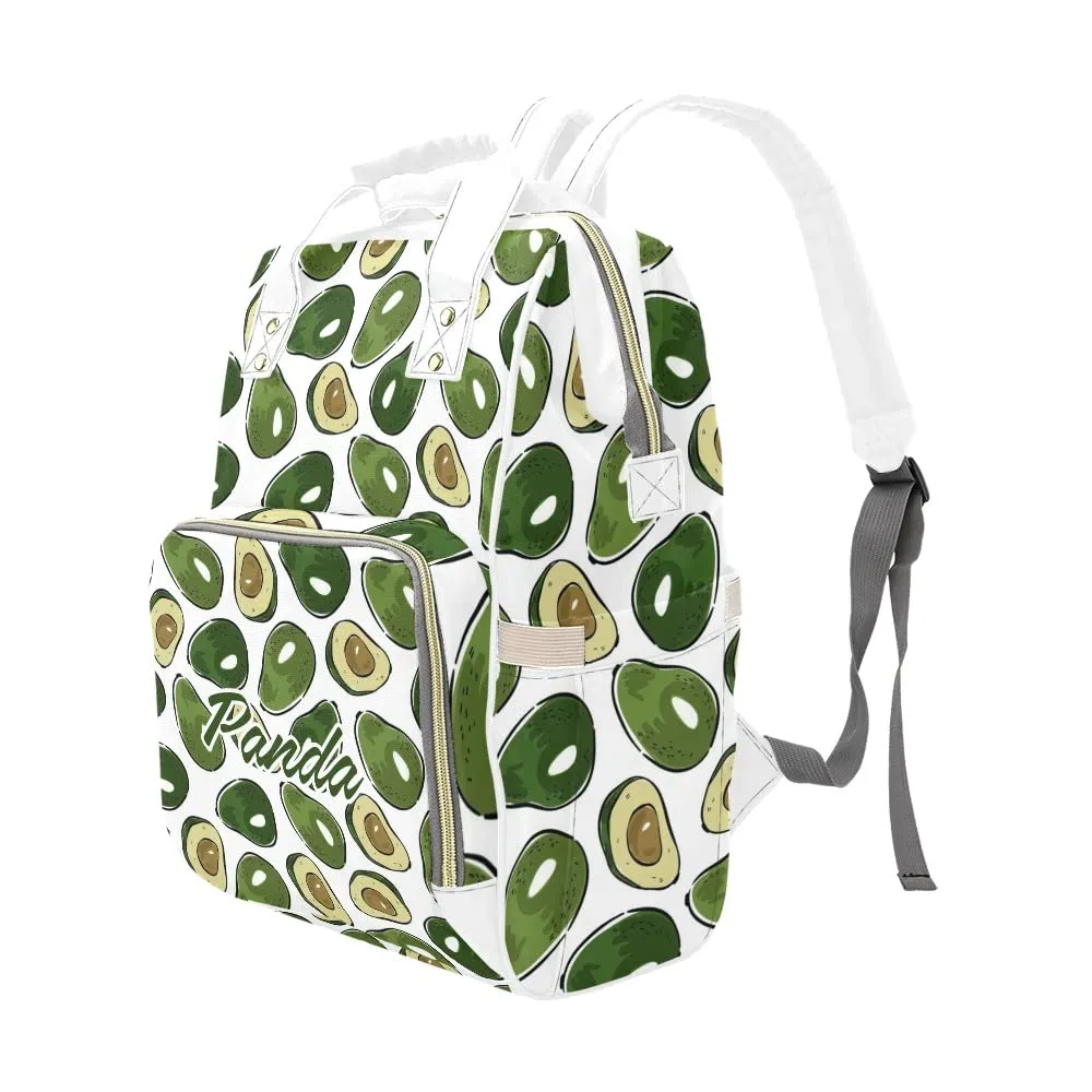 Avocado Green Diaper Bags Backpack with Name Personalized Baby Bag Nursing Nappy Bag Travel Tote Bag Gifts
