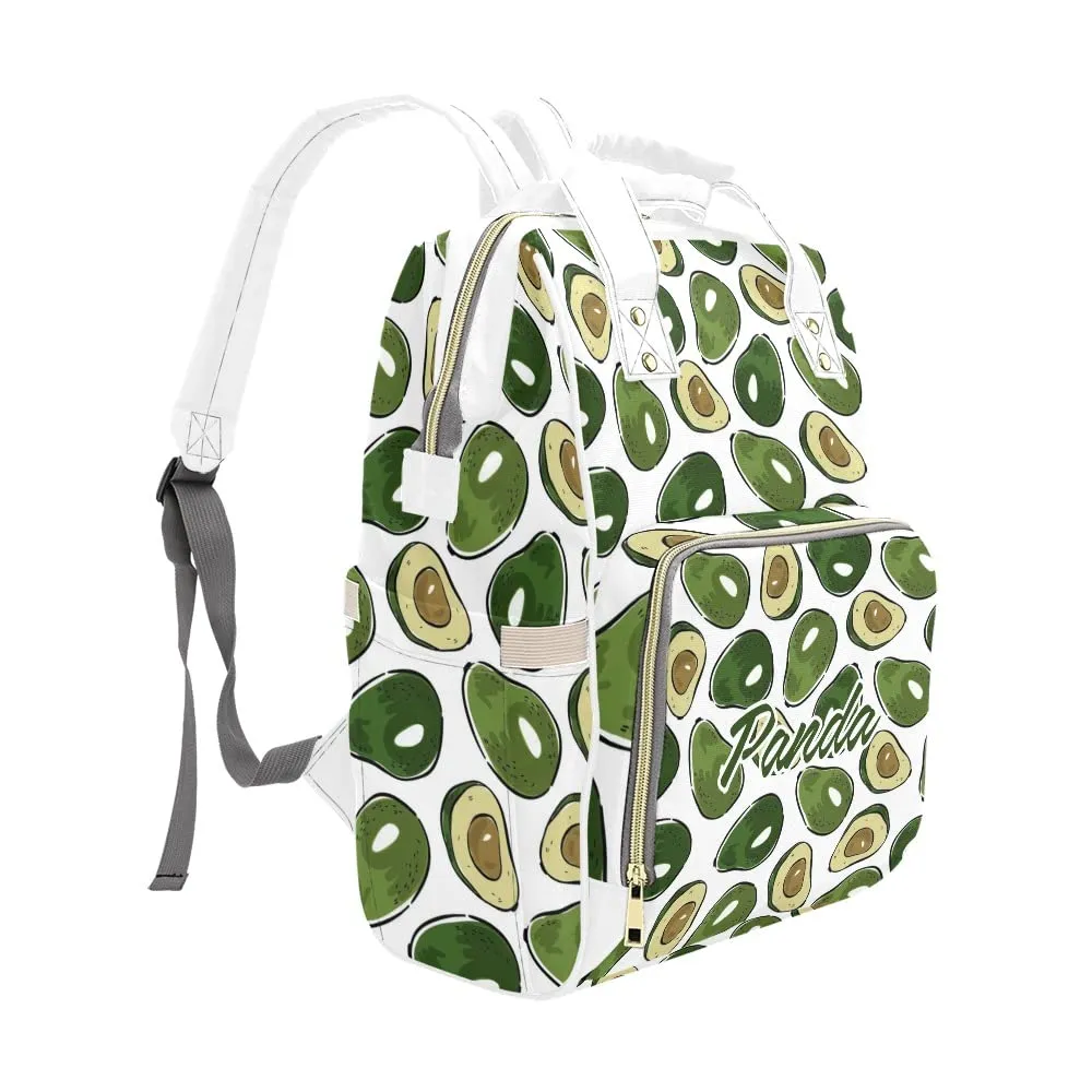 Avocado Green Diaper Bags Backpack with Name Personalized Baby Bag Nursing Nappy Bag Travel Tote Bag Gifts