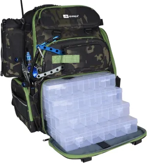 ayamaya 45L Fishing Backpack with 4 Tackle Boxes, Large Tackle Backpack with Rod Holders, Rubber Feet, Outdoor Multifunctional Fishing Bag Gear & Equipment for Camping, Hiking
