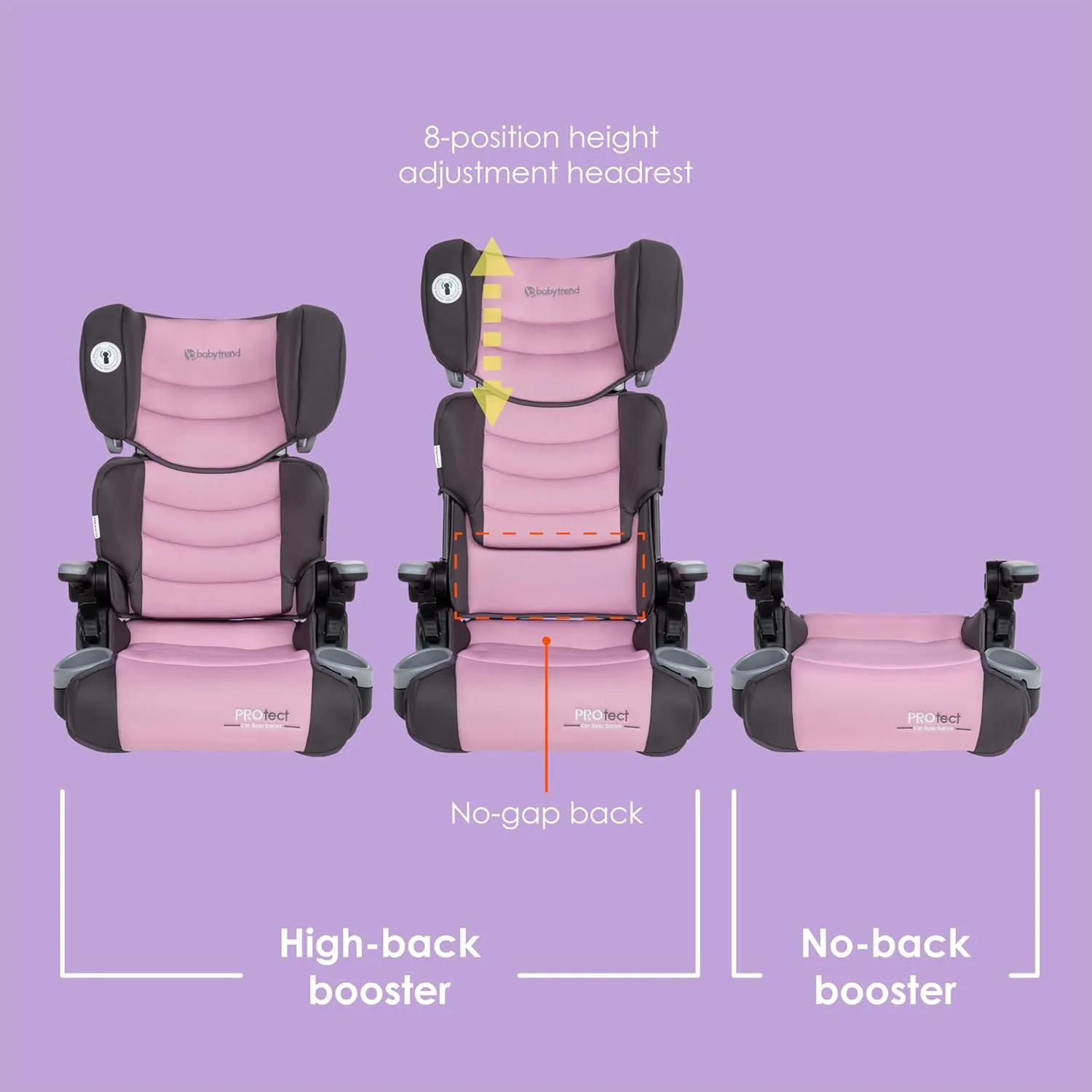 Baby Trend Protect 2-in-1 Folding Booster Seat, Dash Rose