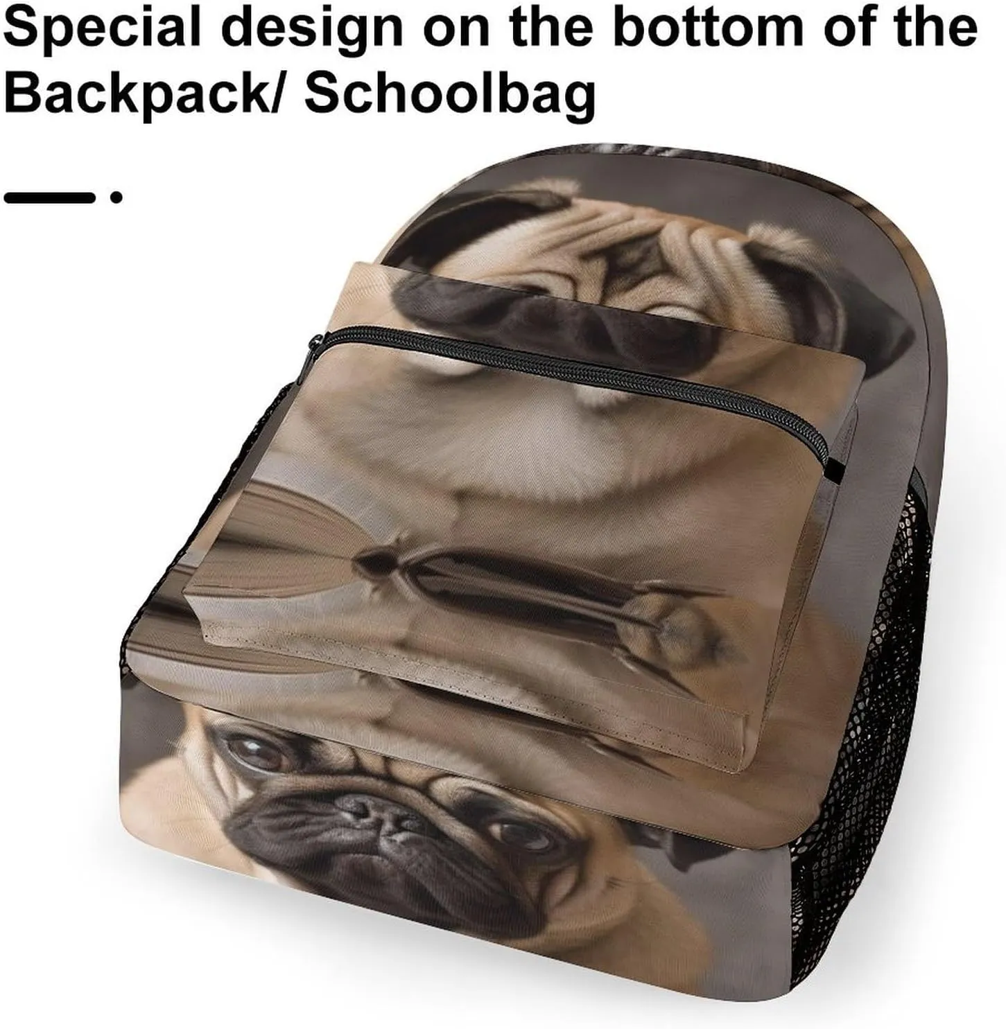 Backpacks Animal Pug Dog Travel Bag Laptop Backpack Casual Daypack for Weekender Business Hiking