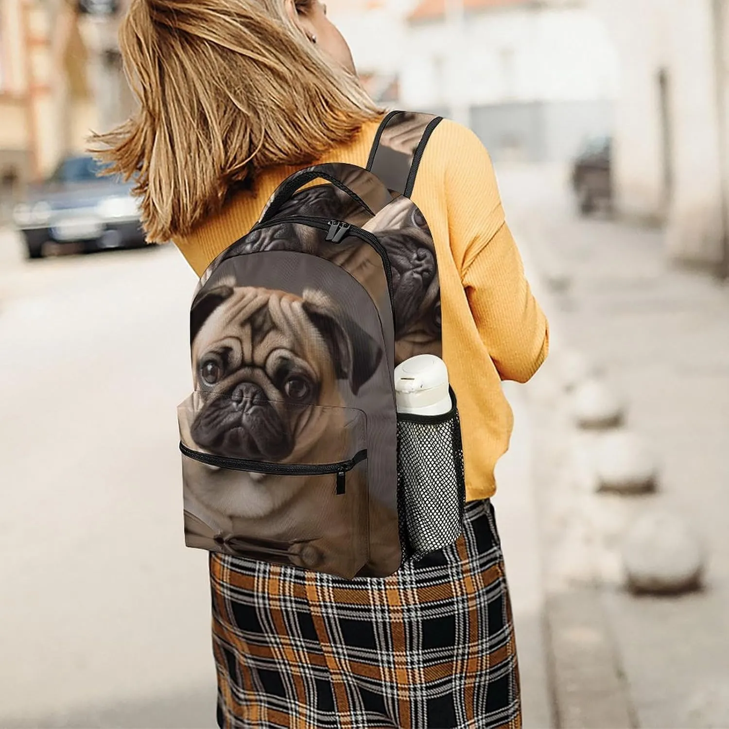 Backpacks Animal Pug Dog Travel Bag Laptop Backpack Casual Daypack for Weekender Business Hiking