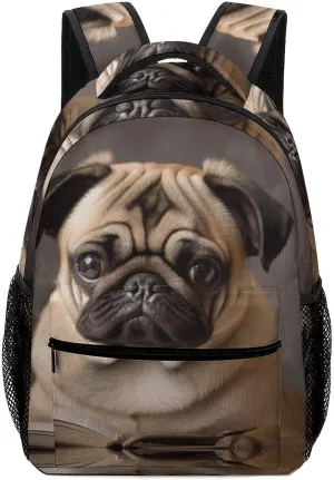 Backpacks Animal Pug Dog Travel Bag Laptop Backpack Casual Daypack for Weekender Business Hiking
