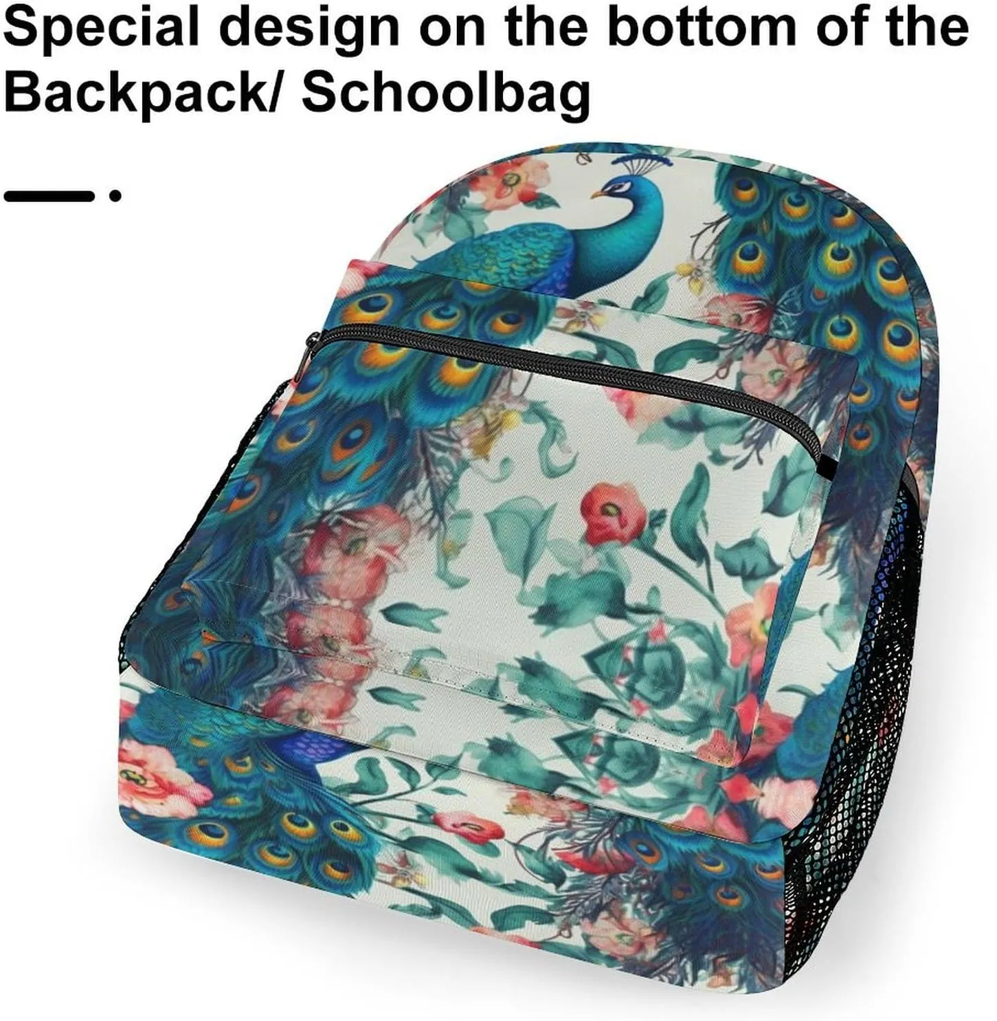 Backpacks Beautiful Peacock Flowers Travel Bag Laptop Backpack Casual Daypack for Weekender Business Hiking