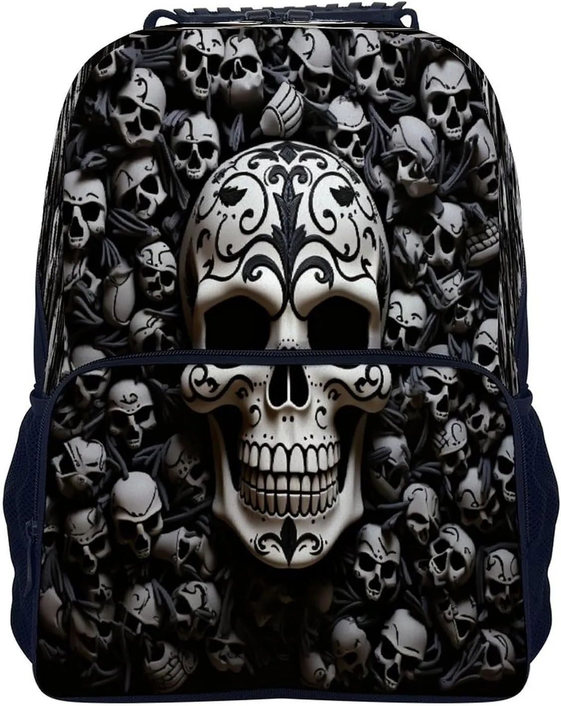 Backpacks Black And White Skulls Travel Bag Business Work Laptop Backpack