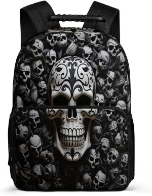 Backpacks Black And White Skulls Travel Bag Business Work Laptop Backpack