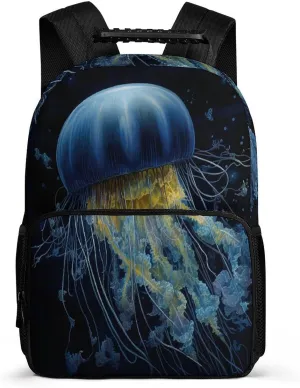 Backpacks Blue And Gold Jellyfish Travel Bag Business Work Laptop Backpack
