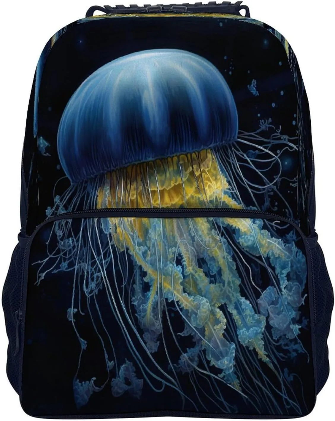 Backpacks Blue And Gold Jellyfish Travel Bag Business Work Laptop Backpack