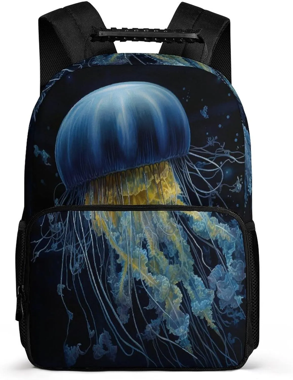 Backpacks Blue And Gold Jellyfish Travel Bag Business Work Laptop Backpack