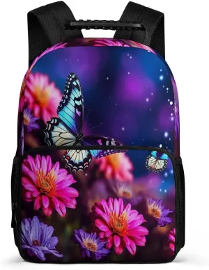 Backpacks Butterfly Beautiful Flowers Travel Bag Business Work Laptop Backpack