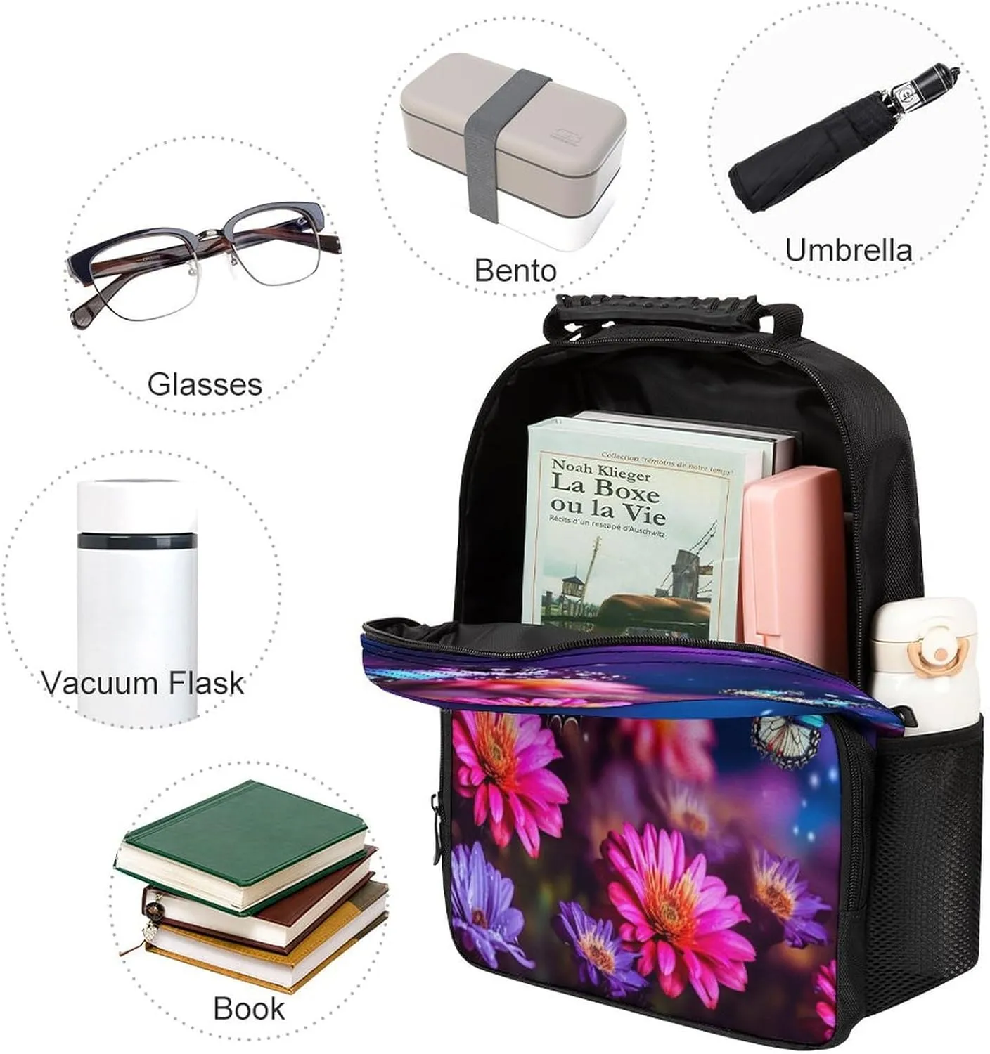 Backpacks Butterfly Beautiful Flowers Travel Bag Business Work Laptop Backpack