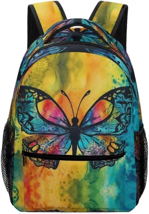 Backpacks Butterfly Tie Dye Travel Bag Laptop Backpack Casual Daypack for Weekender Business Hiking