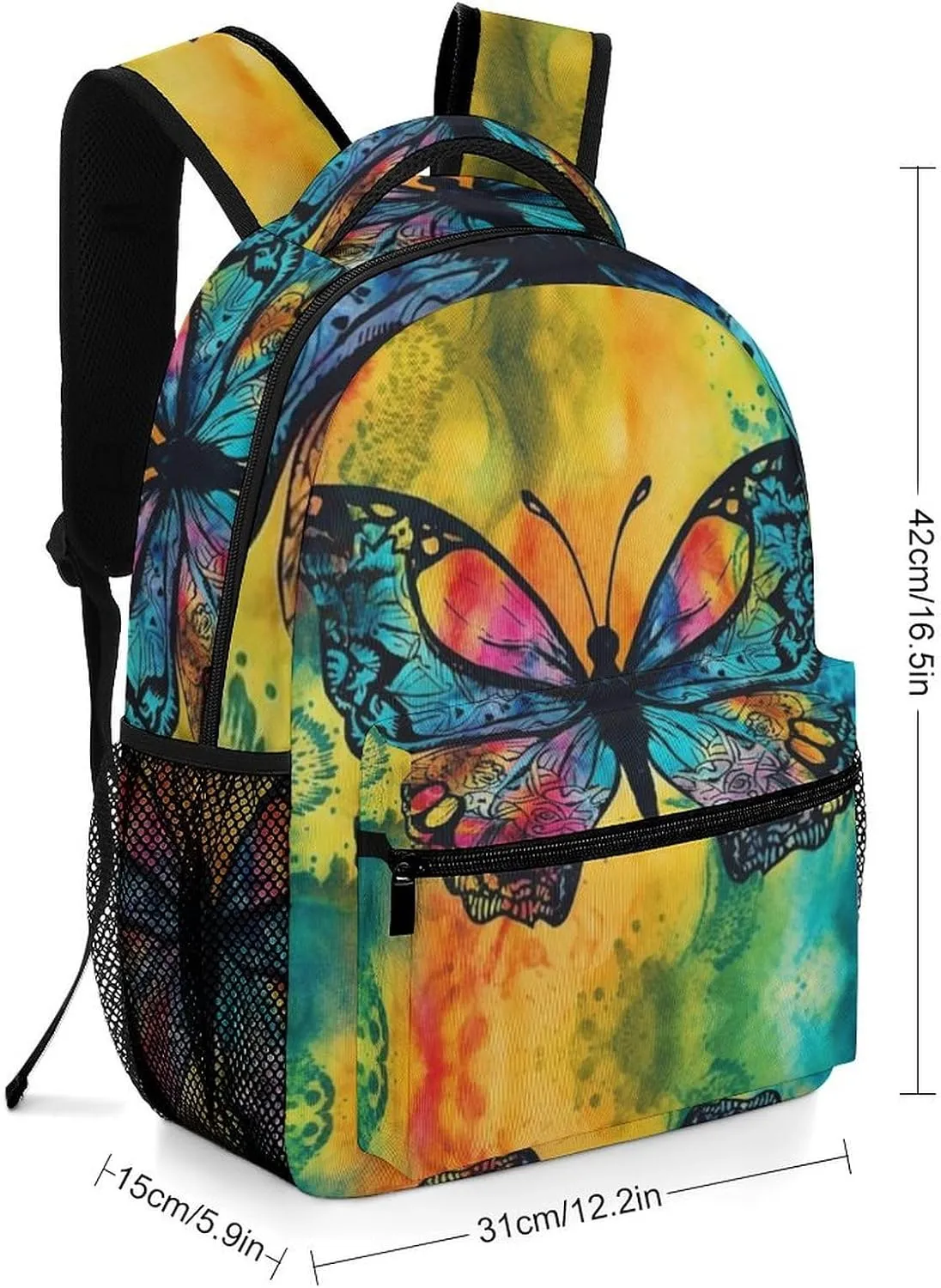Backpacks Butterfly Tie Dye Travel Bag Laptop Backpack Casual Daypack for Weekender Business Hiking