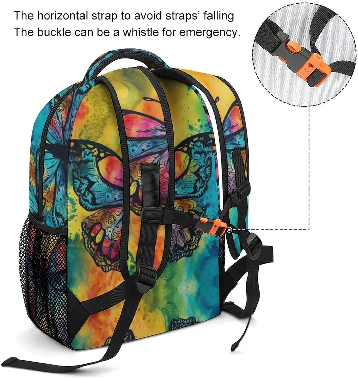 Backpacks Butterfly Tie Dye Travel Bag Laptop Backpack Casual Daypack for Weekender Business Hiking