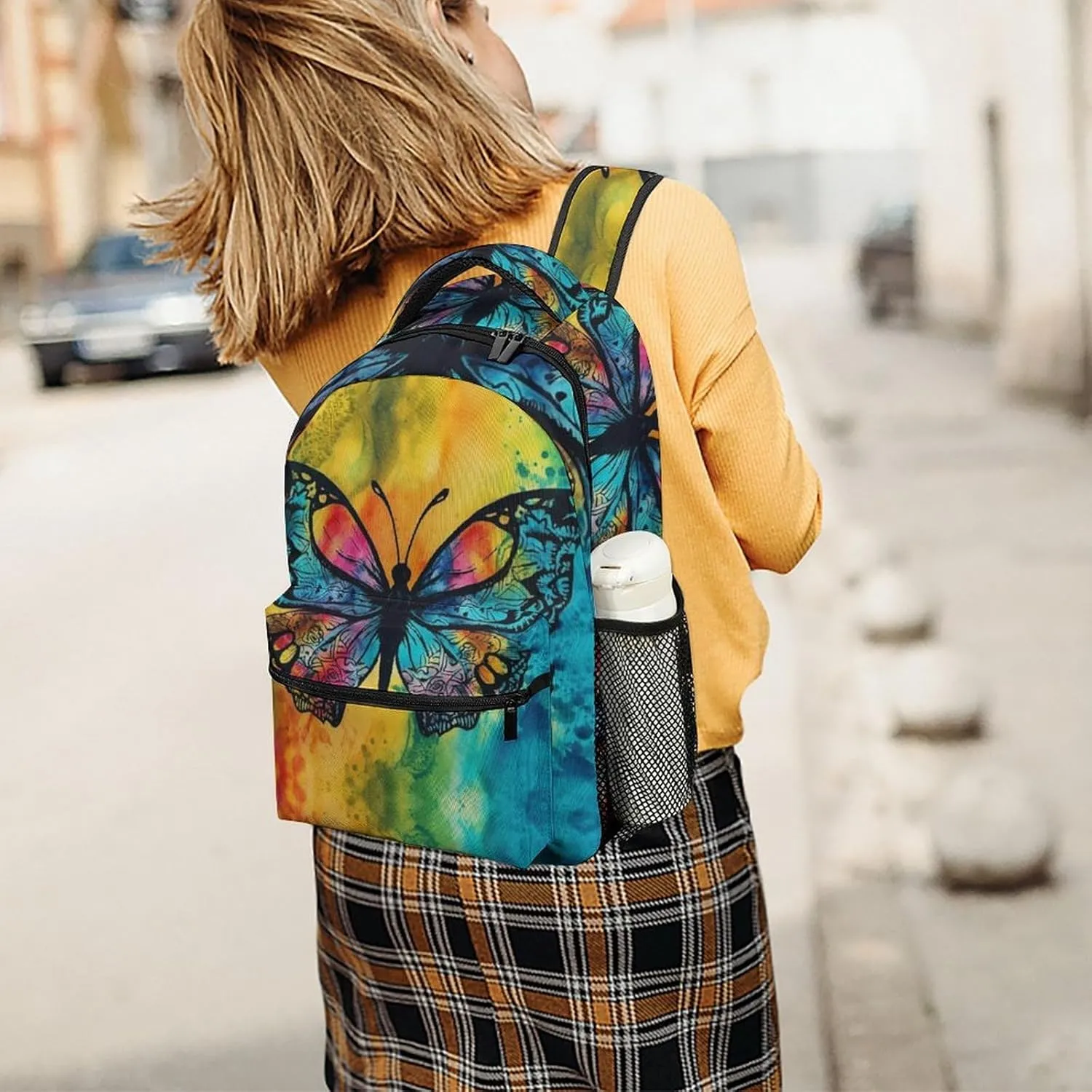 Backpacks Butterfly Tie Dye Travel Bag Laptop Backpack Casual Daypack for Weekender Business Hiking