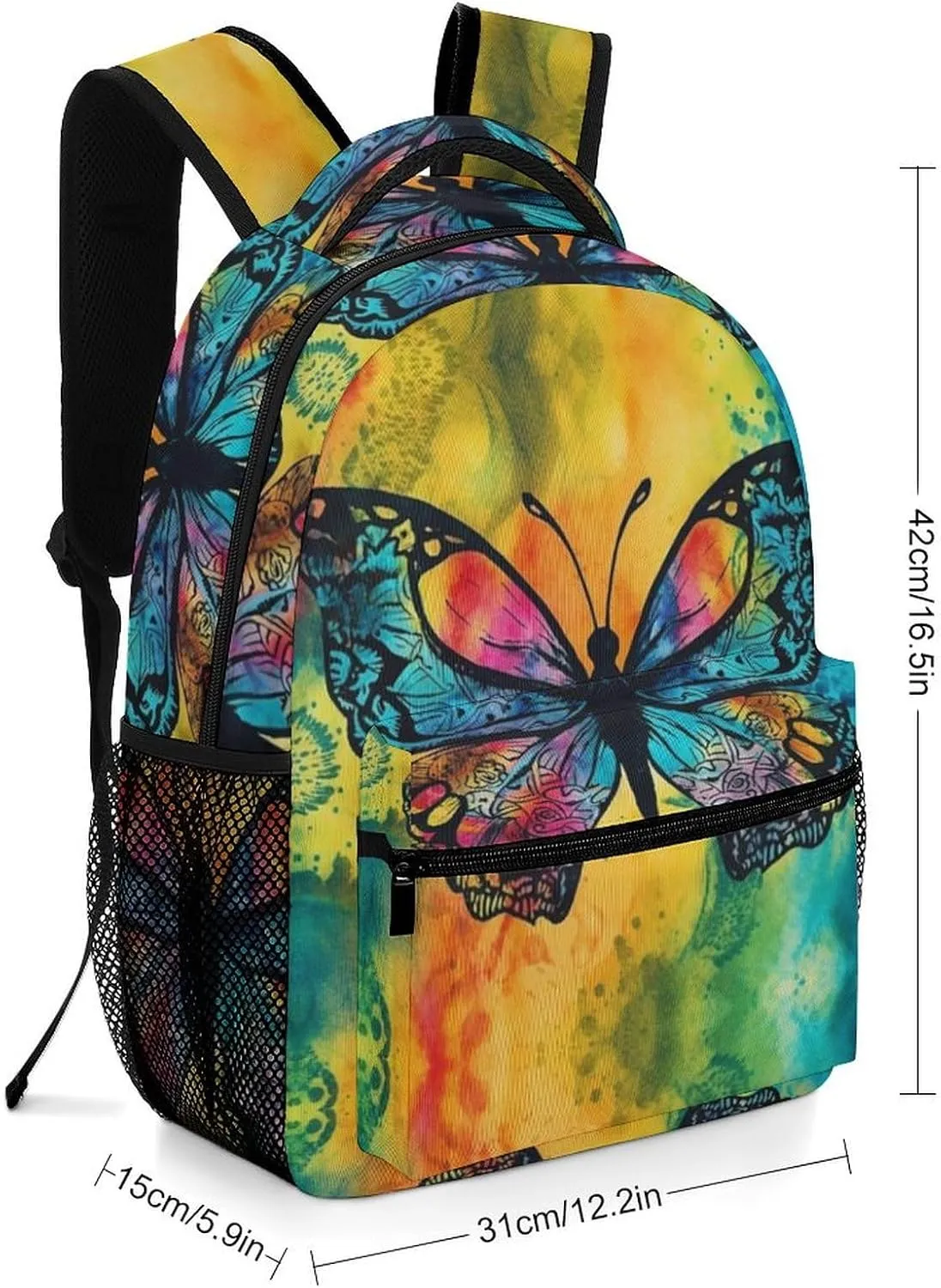 Backpacks Butterfly Tie Dye Travel Bag Laptop Backpack Casual Daypack for Weekender Business Hiking
