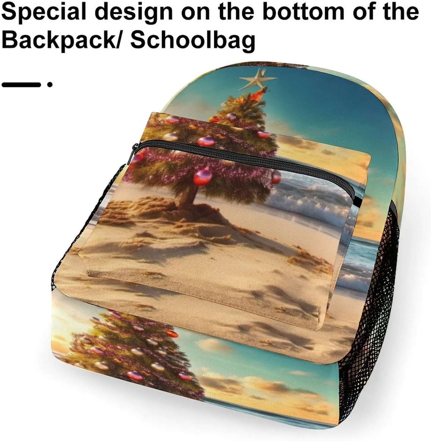 Backpacks Christmas Tree on The Beach Travel Bag Laptop Backpack Casual Daypack for Weekender Business Hiking