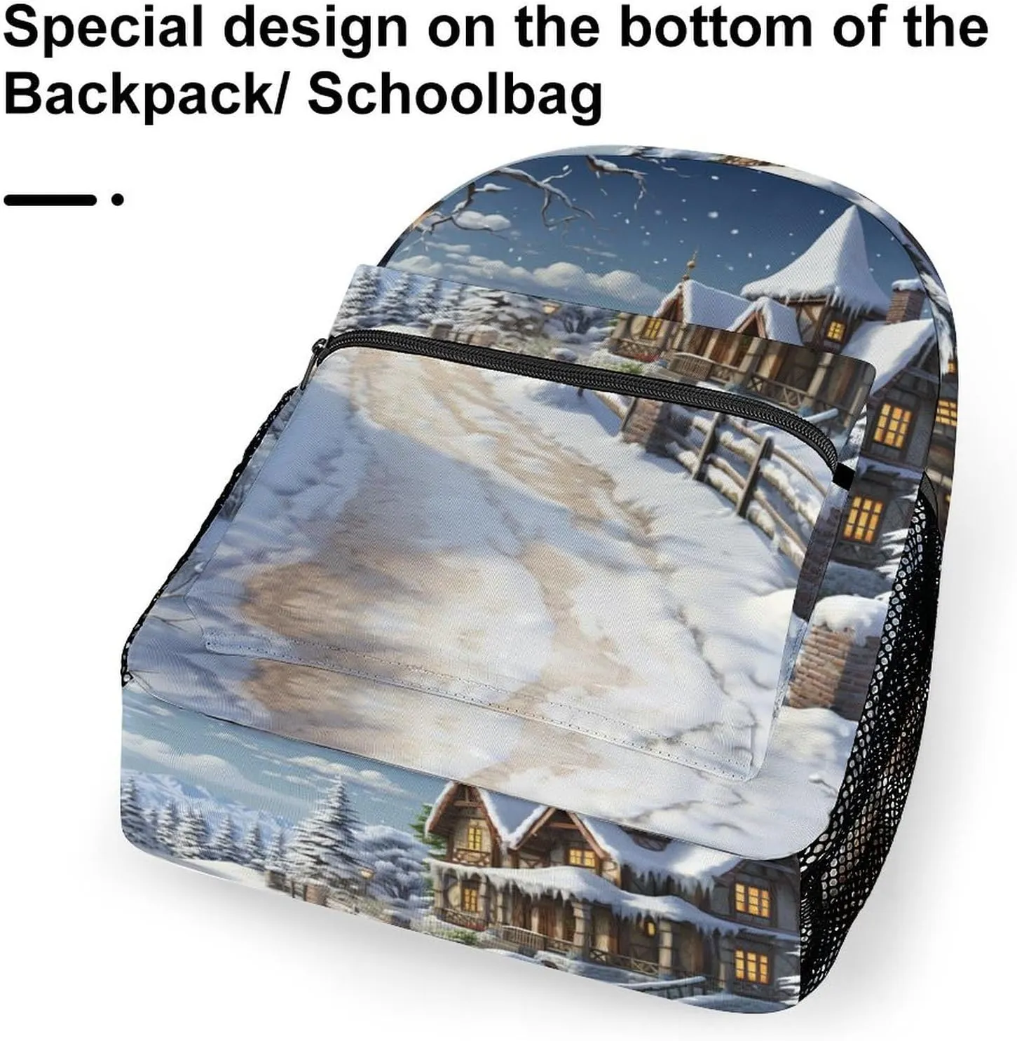 Backpacks Christmas Winter Happy Scene Travel Bag Laptop Backpack Casual Daypack for Weekender Business Hiking