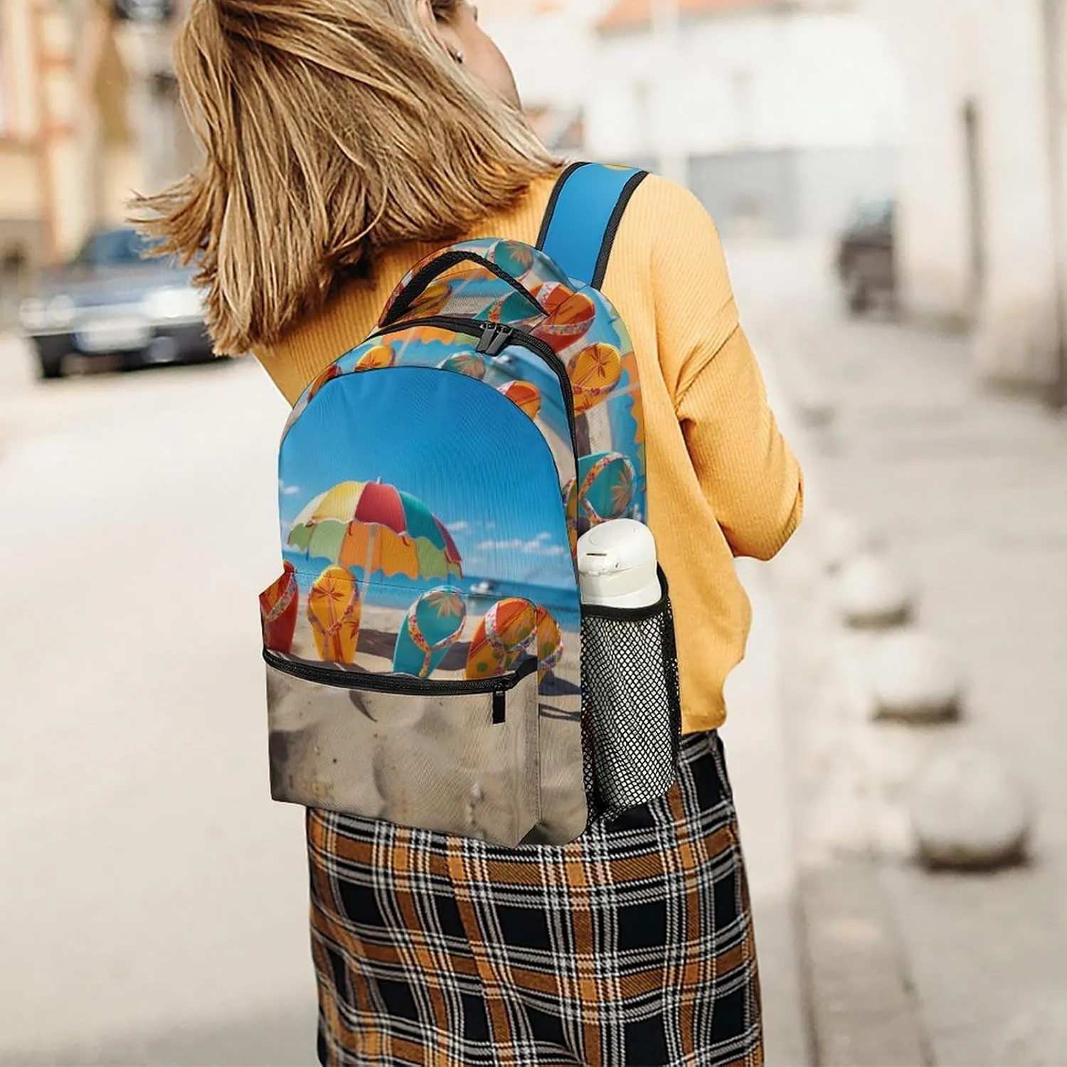 Backpacks Colorful Flip Flops Beach Ball Travel Bag Laptop Backpack Casual Daypack for Weekender Business Hiking