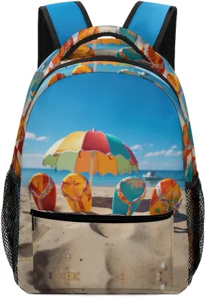 Backpacks Colorful Flip Flops Beach Ball Travel Bag Laptop Backpack Casual Daypack for Weekender Business Hiking