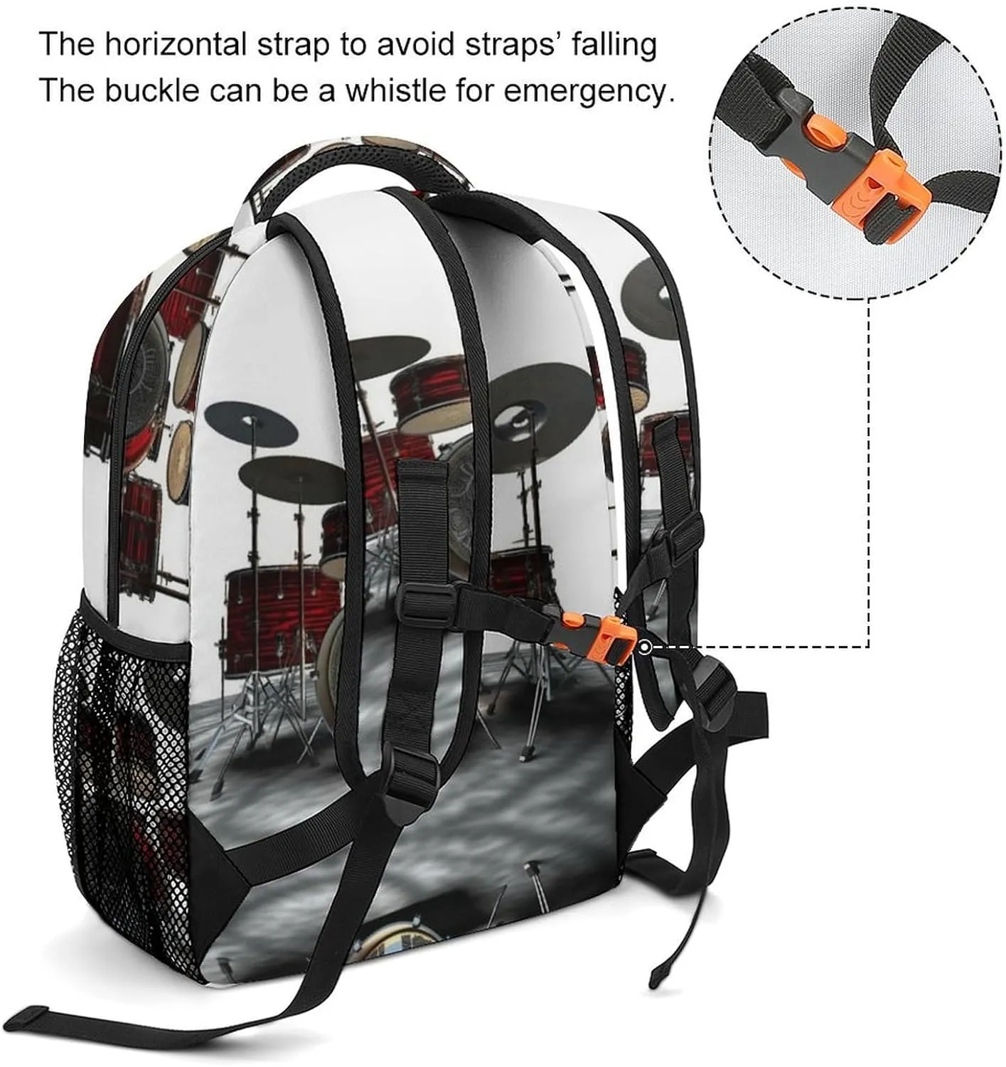 Backpacks Cool Drum Set Travel Bag Laptop Backpack Casual Daypack for Weekender Business Hiking