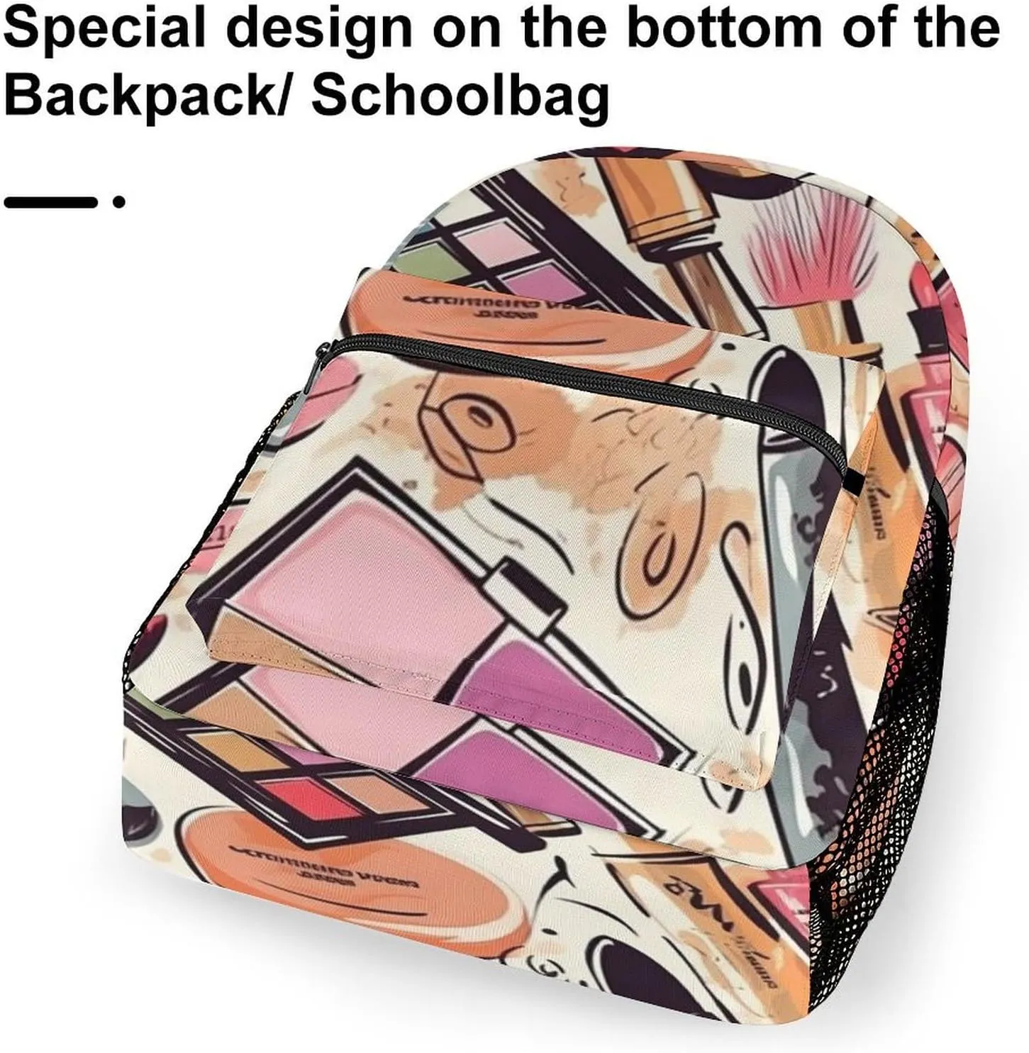 Backpacks Cosmetic And Makeup Theme Pattern Travel Bag Laptop Backpack Casual Daypack for Weekender Business Hiking
