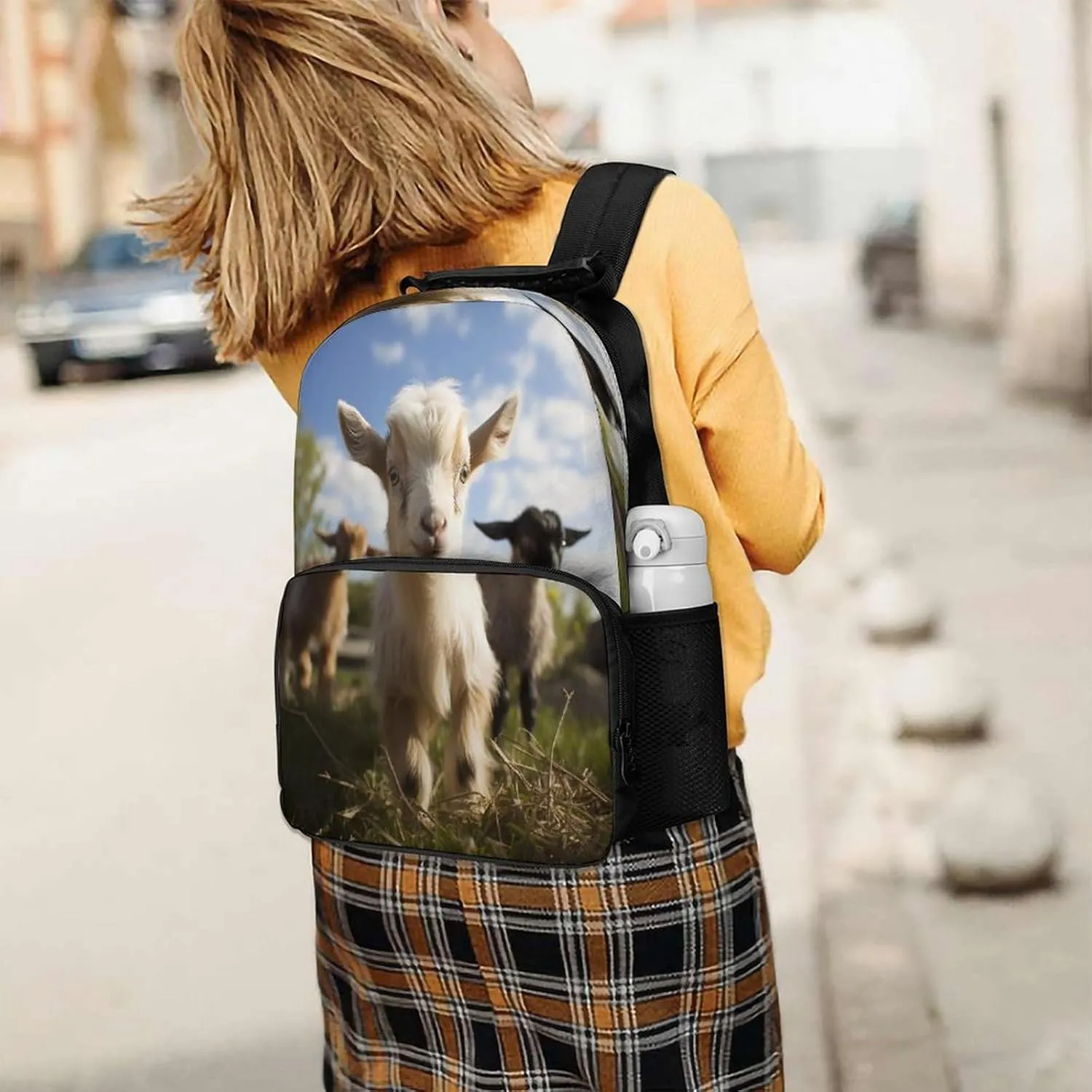 Backpacks Cute Goat Travel Bag Business Work Laptop Backpack, 40x28x16cm