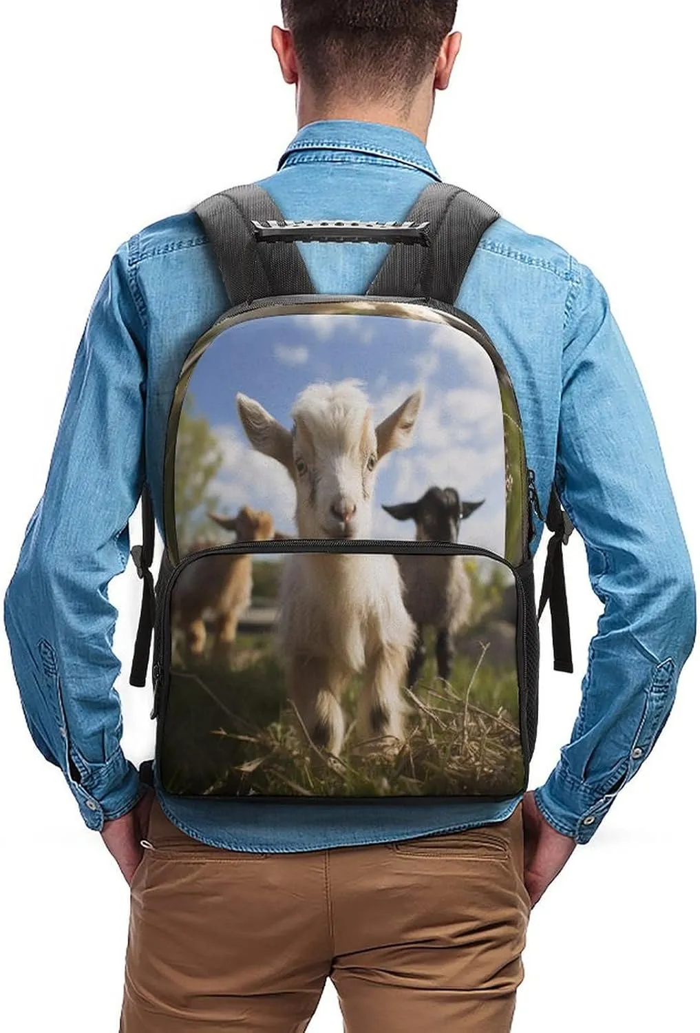 Backpacks Cute Goat Travel Bag Business Work Laptop Backpack, 40x28x16cm