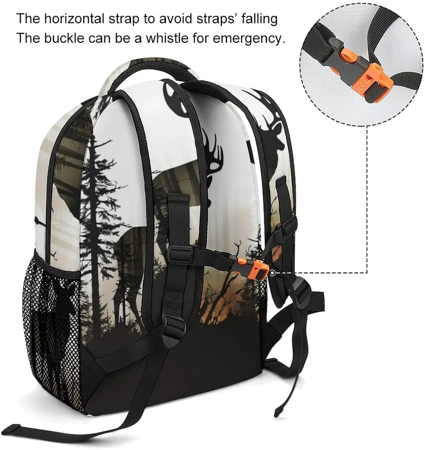 Backpacks Deer Silhouette Travel Bag Laptop Backpack Casual Daypack for Weekender Business Hiking