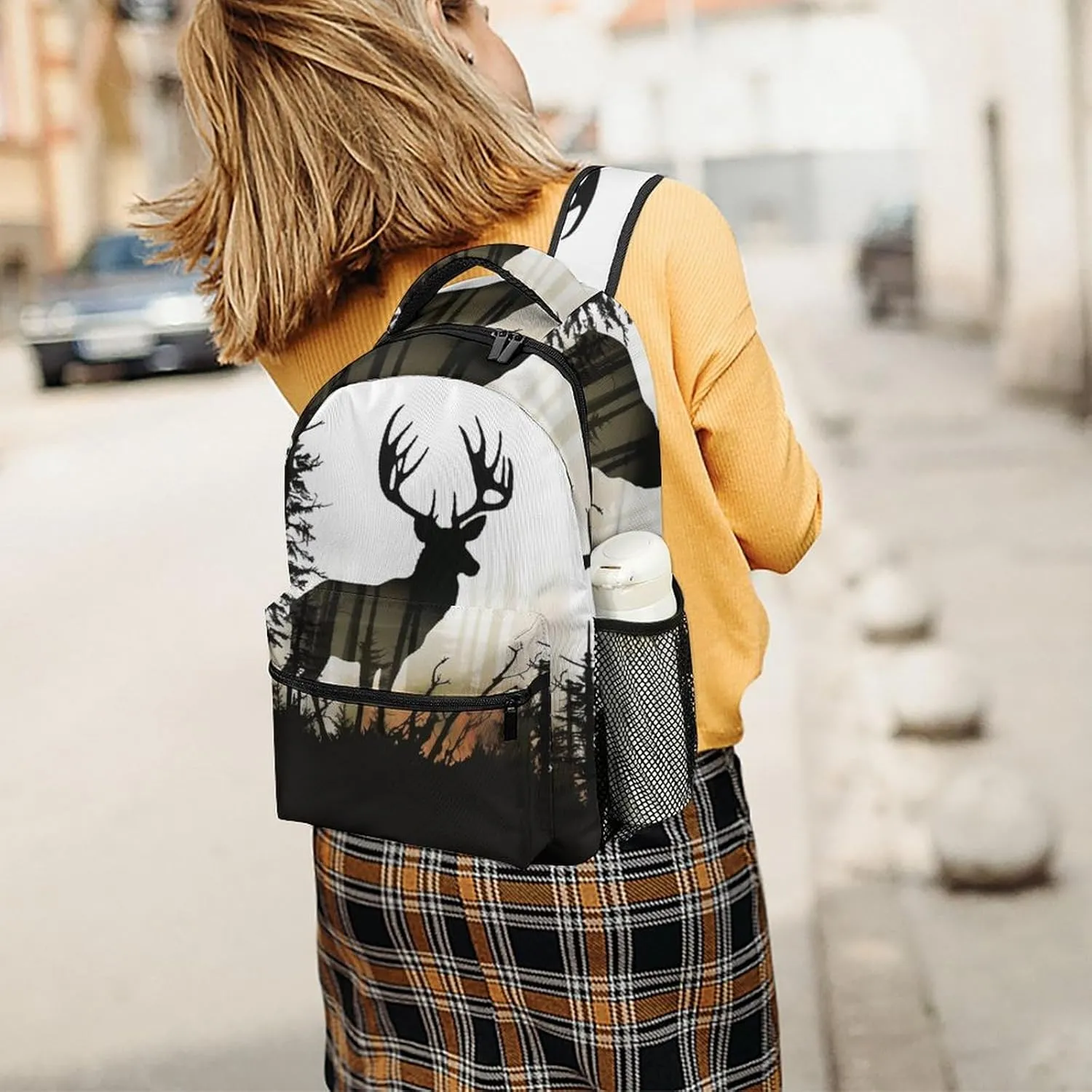 Backpacks Deer Silhouette Travel Bag Laptop Backpack Casual Daypack for Weekender Business Hiking