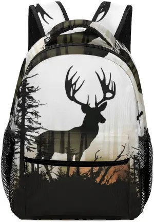 Backpacks Deer Silhouette Travel Bag Laptop Backpack Casual Daypack for Weekender Business Hiking