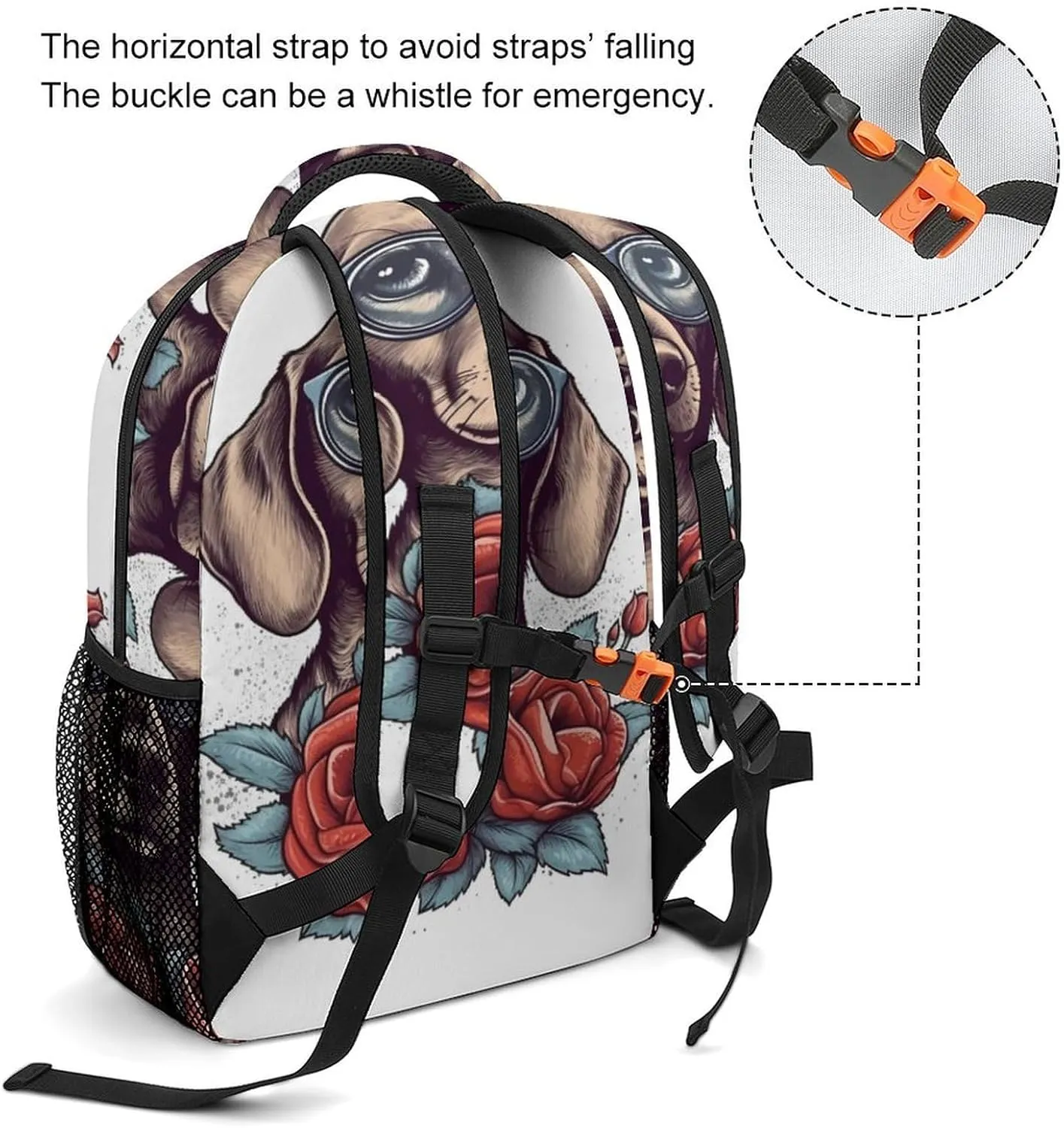 Backpacks Dog Wearing Glasses Travel Bag Laptop Backpack Casual Daypack for Weekender Business Hiking