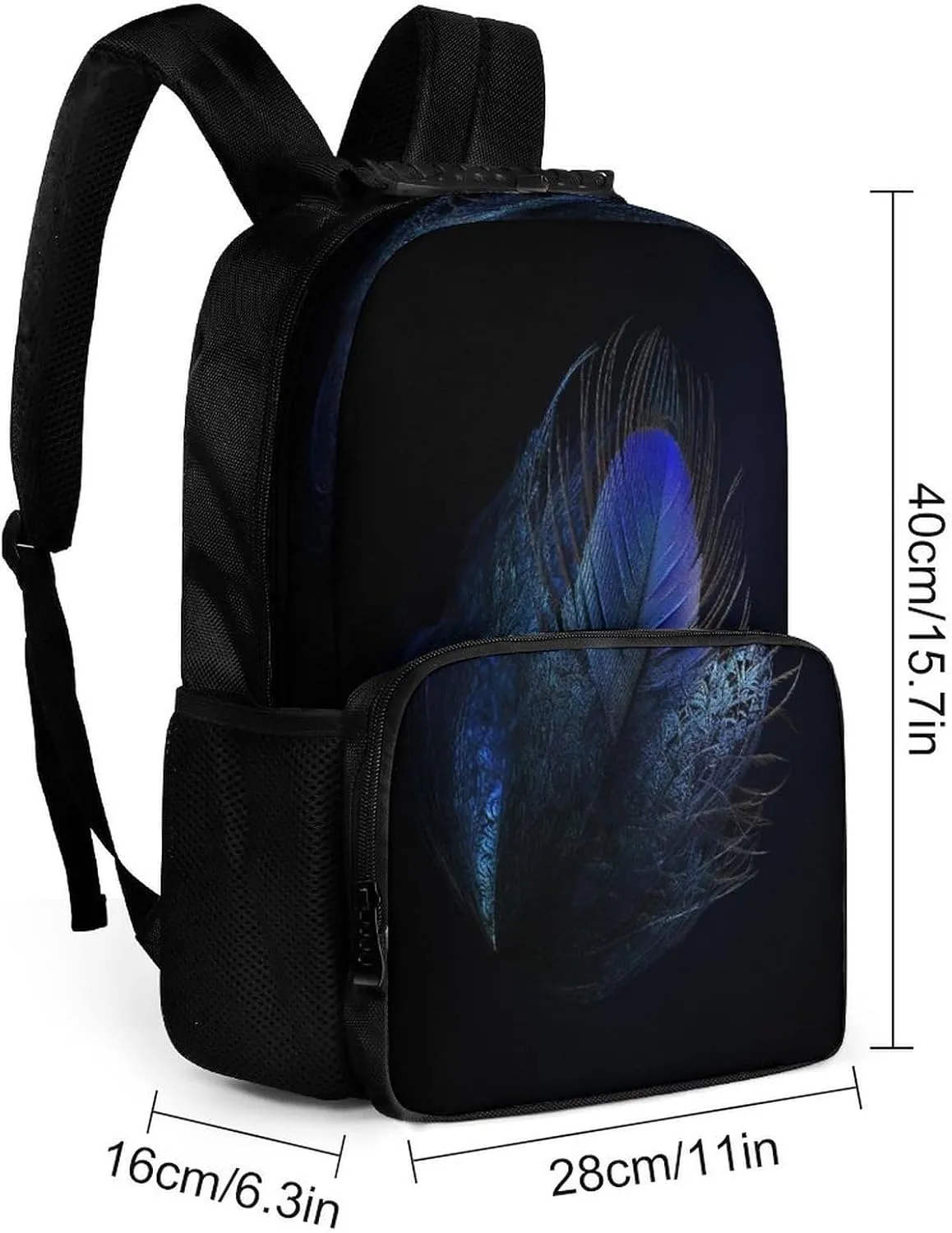 Backpacks Feather Pattern Travel Bag Business Work Laptop Backpack