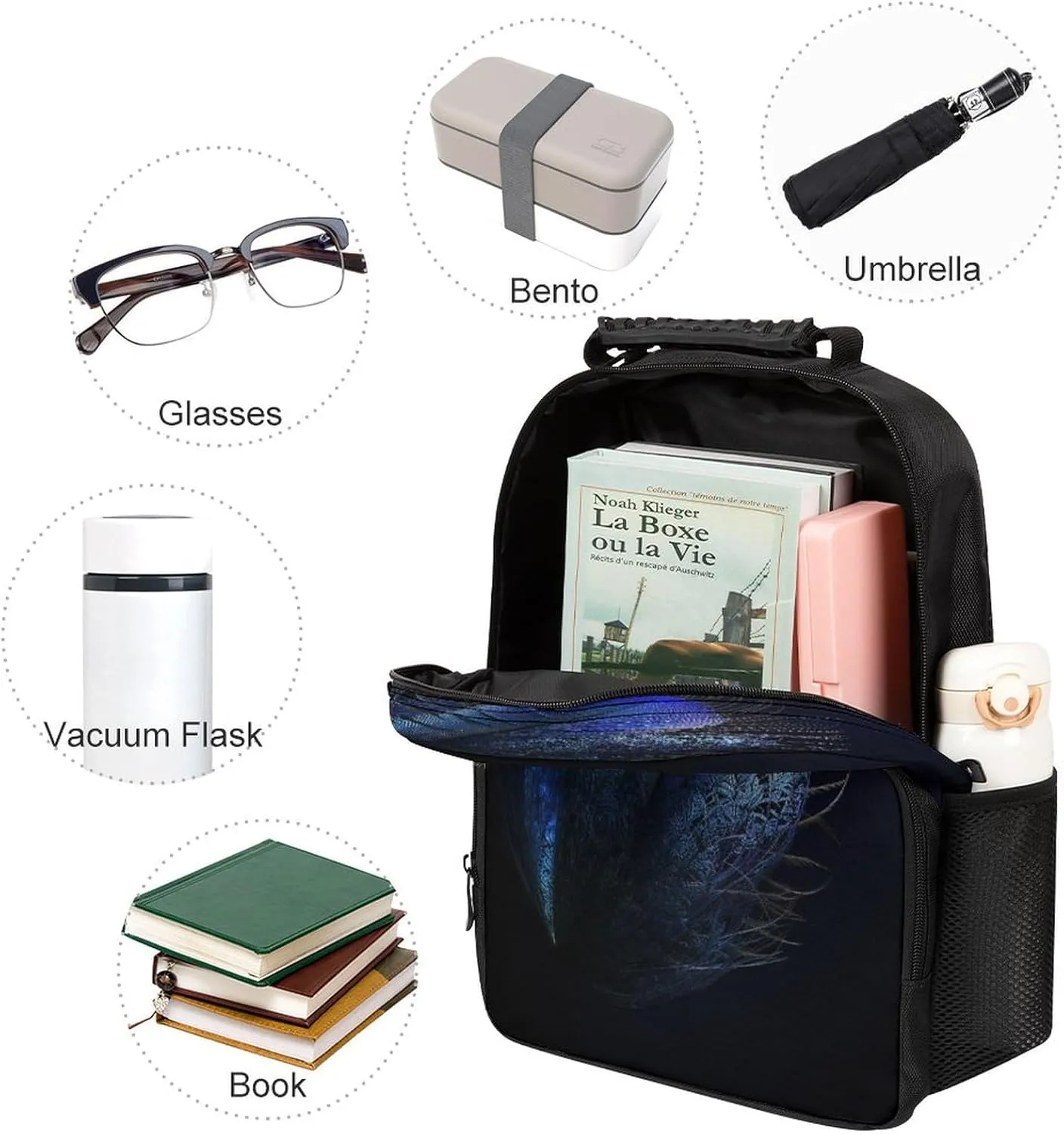 Backpacks Feather Pattern Travel Bag Business Work Laptop Backpack