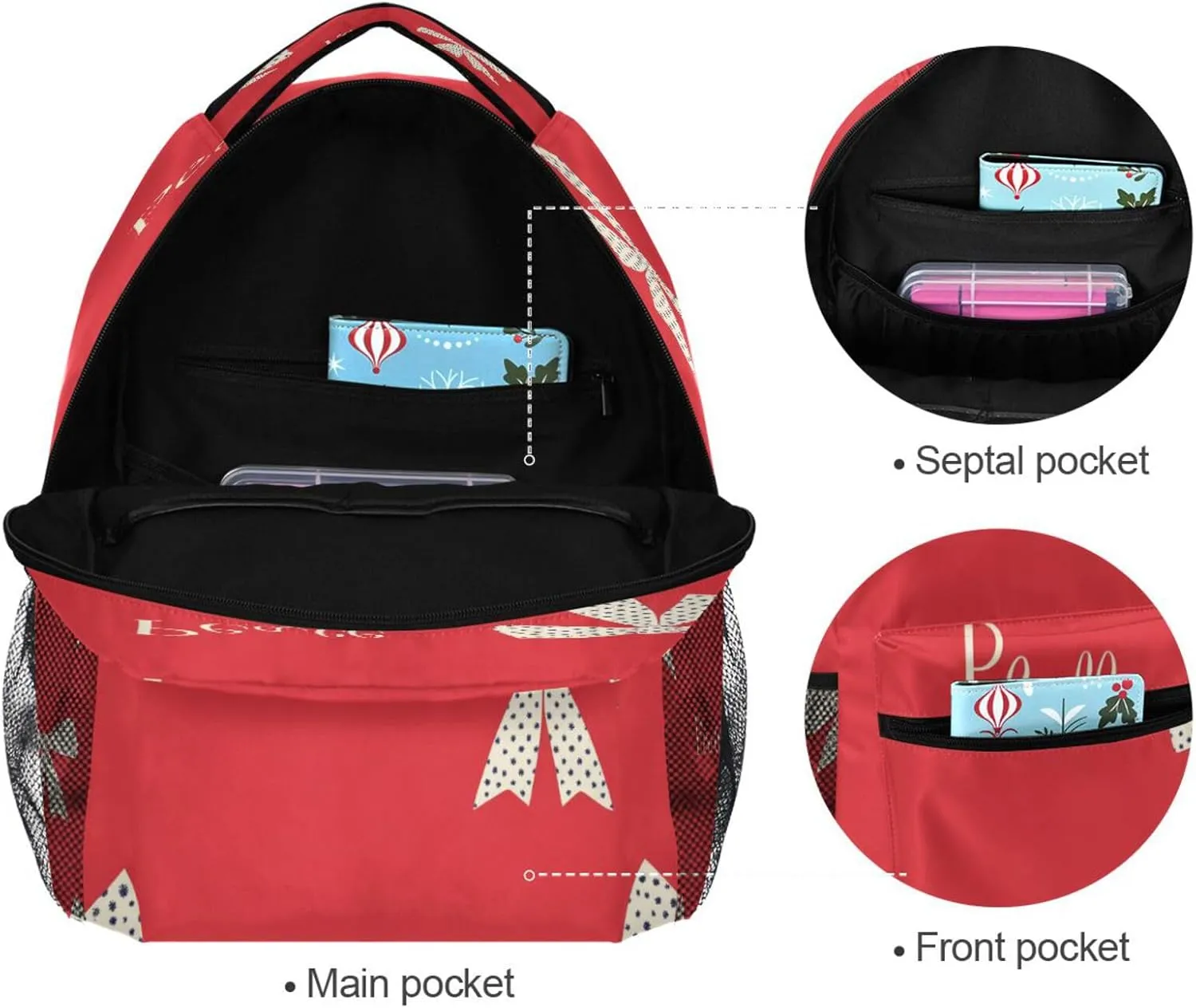 Backpacks for Men Women Waterproof Laptop Bag with Chest Strap Gift Men & Women Juneteenth Big Bow