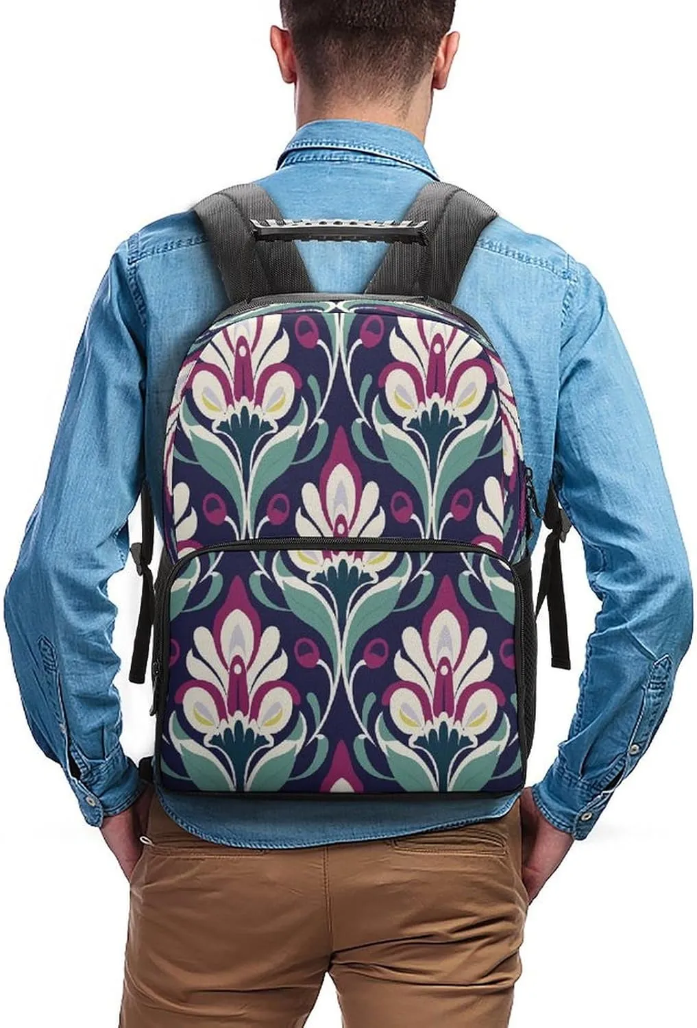 Backpacks Gray And Magenta Travel Bag Business Work Laptop Backpack
