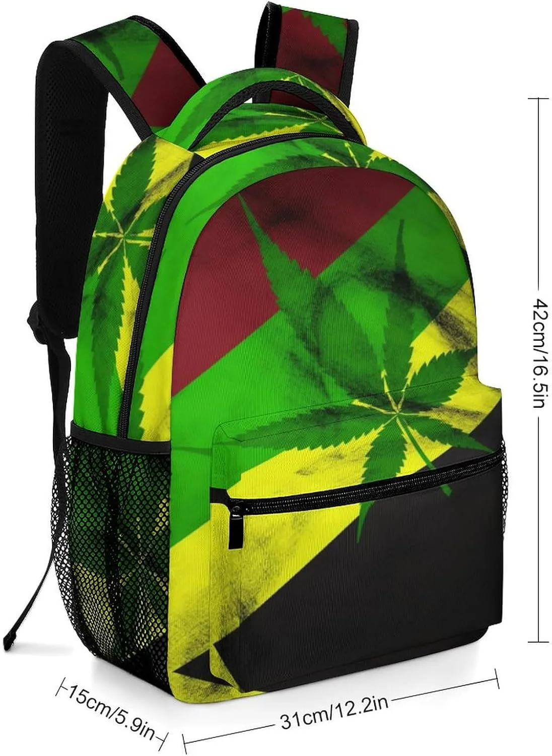 Backpacks Jamaica Flag Leaves Travel Bag Laptop Backpack Casual Daypack for Weekender Business Hiking