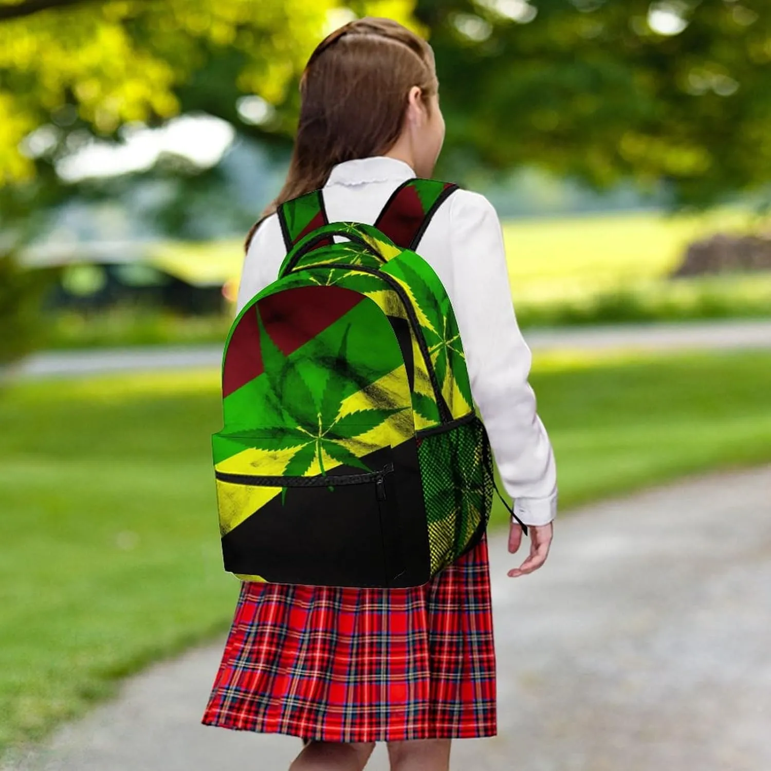 Backpacks Jamaica Flag Leaves Travel Bag Laptop Backpack Casual Daypack for Weekender Business Hiking