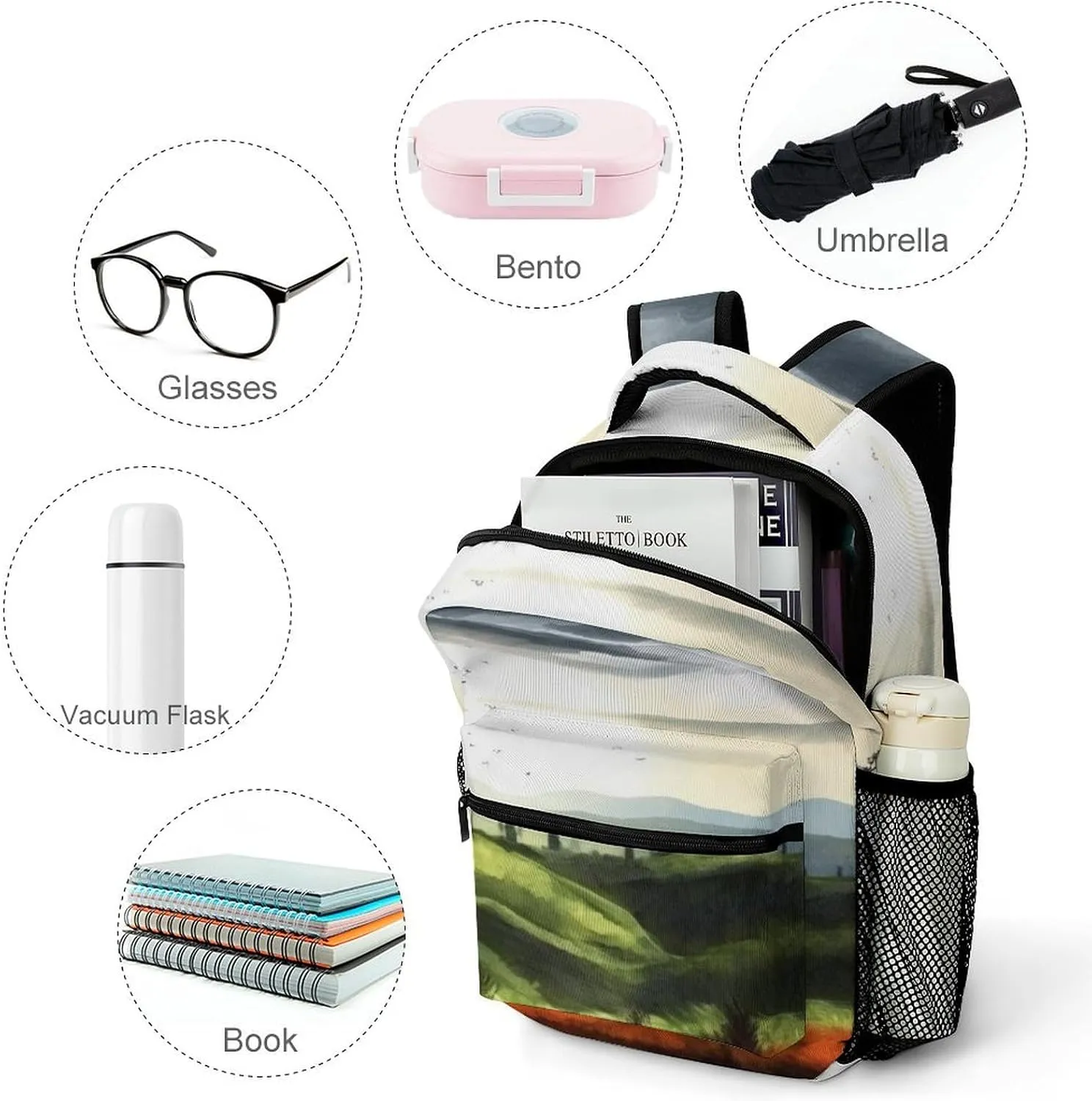 Backpacks Landscape Travel Bag Laptop Backpack Casual Daypack for Weekender Business Hiking