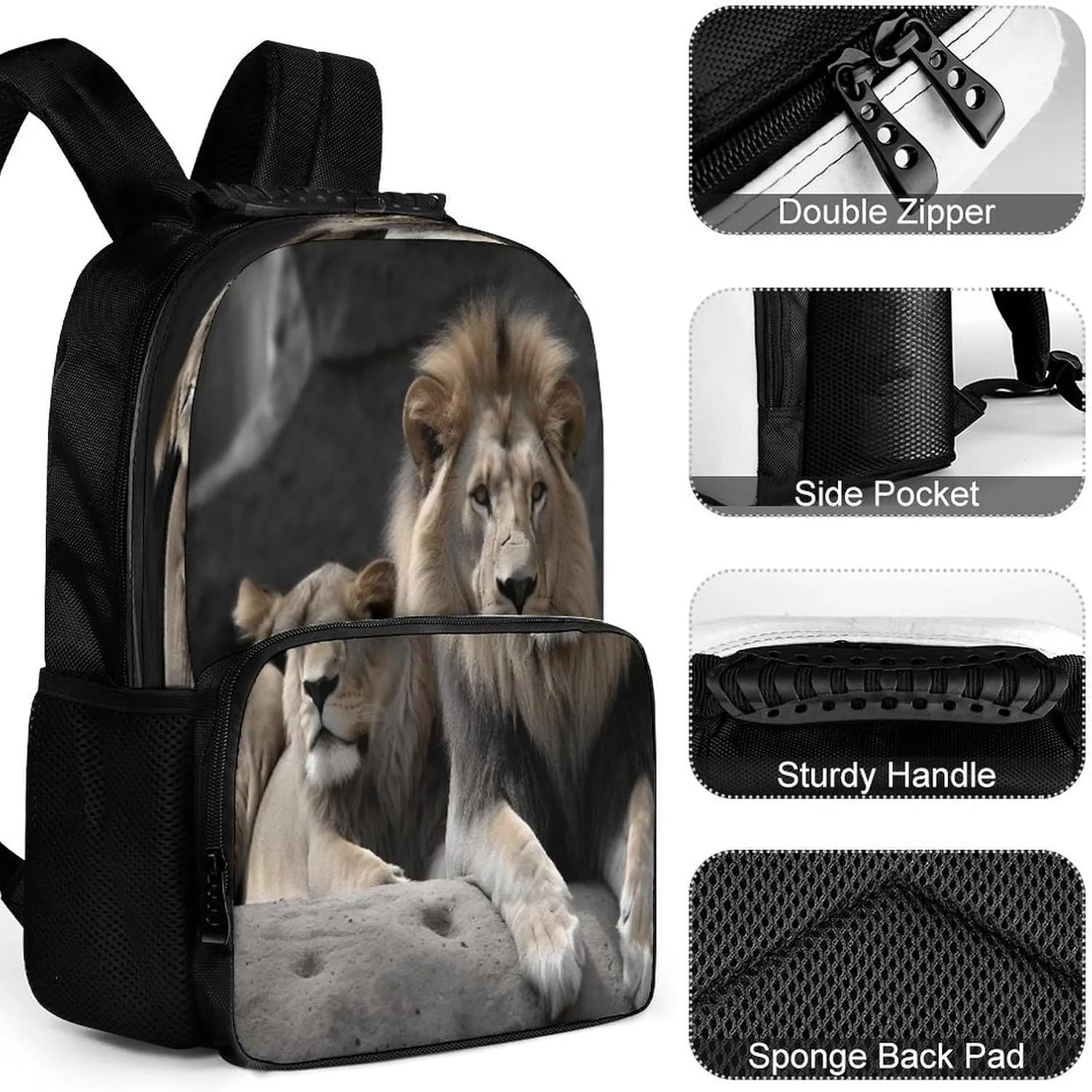 Backpacks Male And Female Lions Travel Bag Business Work Laptop Backpack