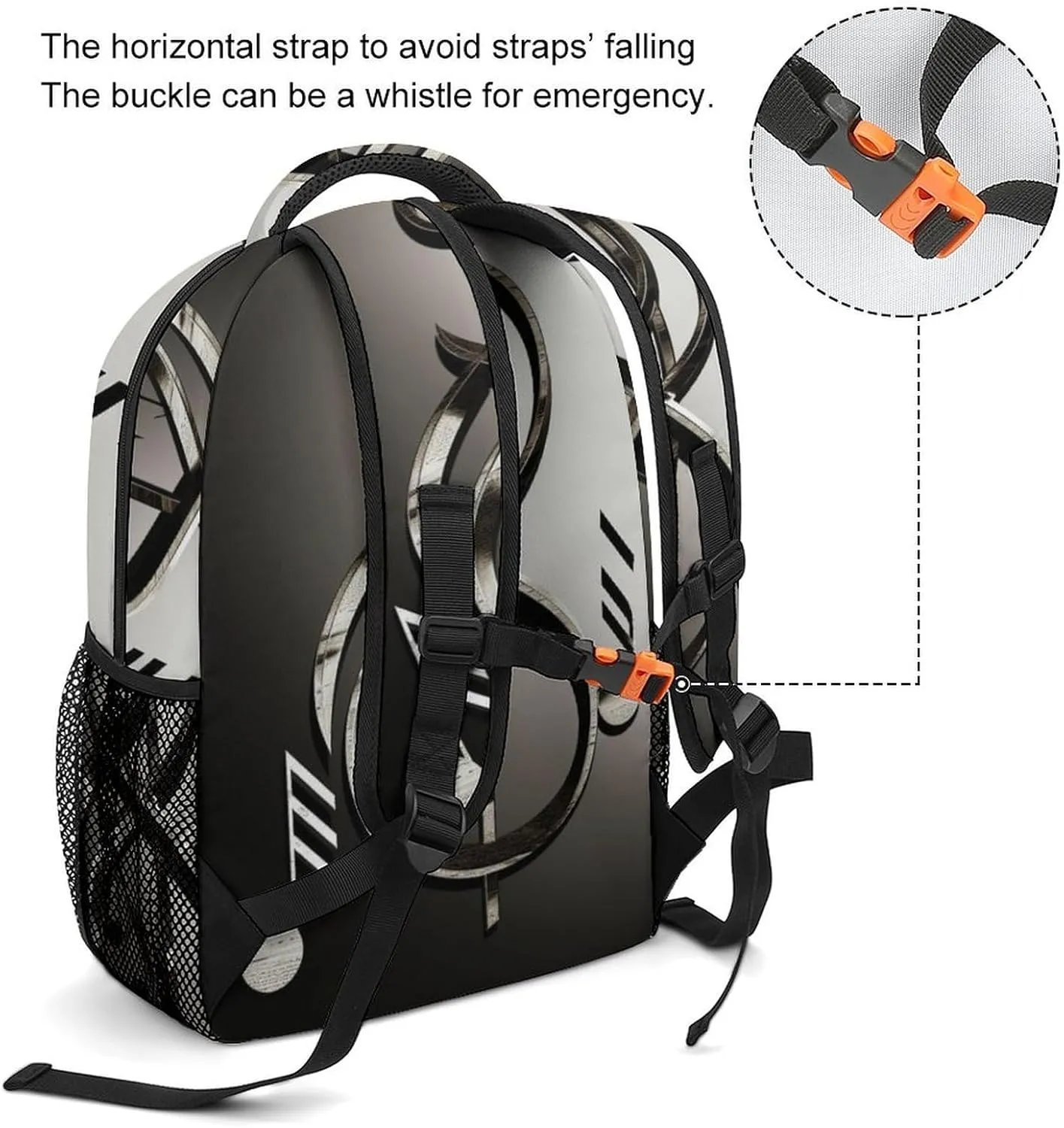 Backpacks Music Symbol Travel Bag Laptop Backpack Casual Daypack for Weekender Business Hiking