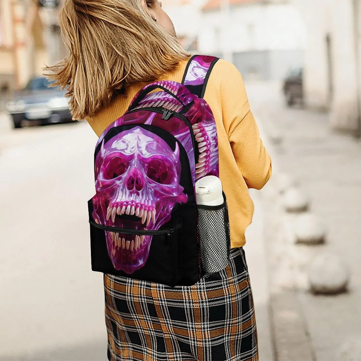 Backpacks Skull Open Mouth Travel Bag Laptop Backpack Casual Daypack for Weekender Business Hiking