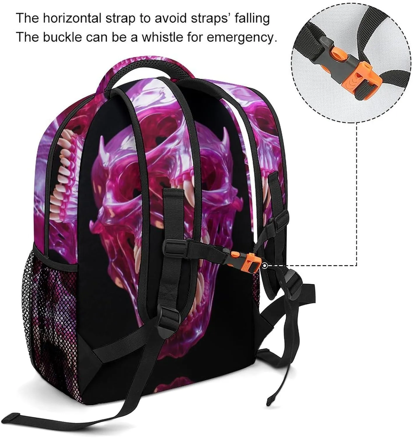 Backpacks Skull Open Mouth Travel Bag Laptop Backpack Casual Daypack for Weekender Business Hiking