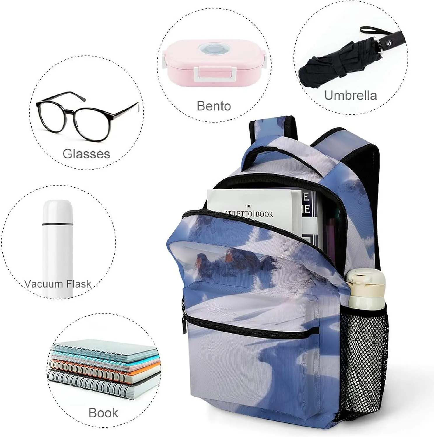 Backpacks Snow Landscape Travel Bag Laptop Backpack Casual Daypack for Weekender Business Hiking